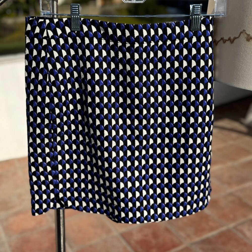 Women's J. Crew mini skirt Size 8 Blue Black White